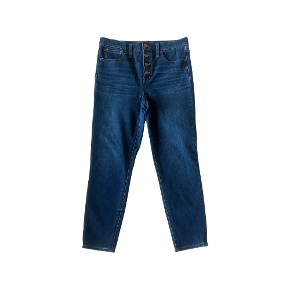 Madewell Jeans 10” Women’s 29 High-Rise Skinny Crop Button-Fly Blue Denim
